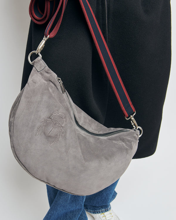 Gabriele Frantzen Belt Bag XXL - Scarabmotive Grey Suede