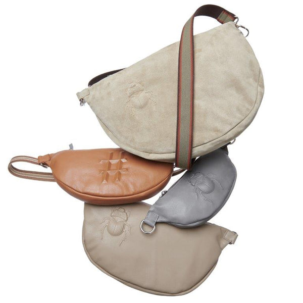 Gabriele Frantzen Belt Bag XXL - Scarabmotive Grey Suede