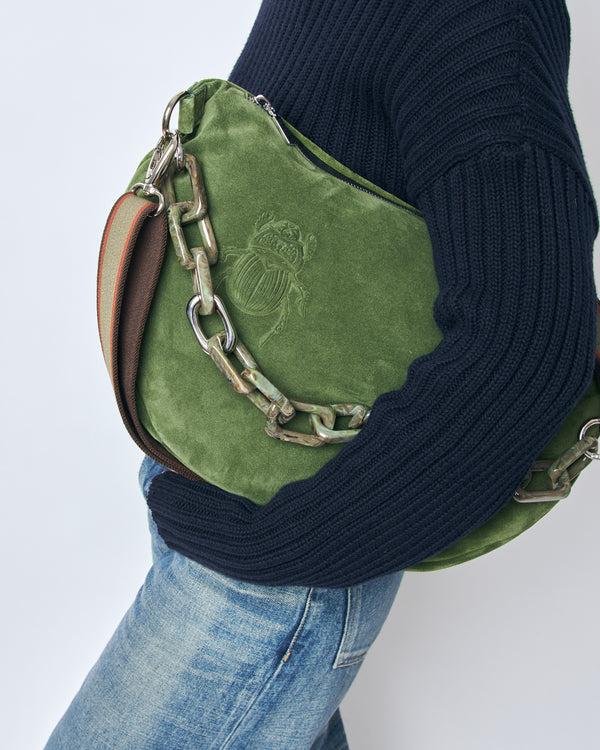 Gabriele Frantzen Belt Bag XXL - Scarabmotive Olive Suede