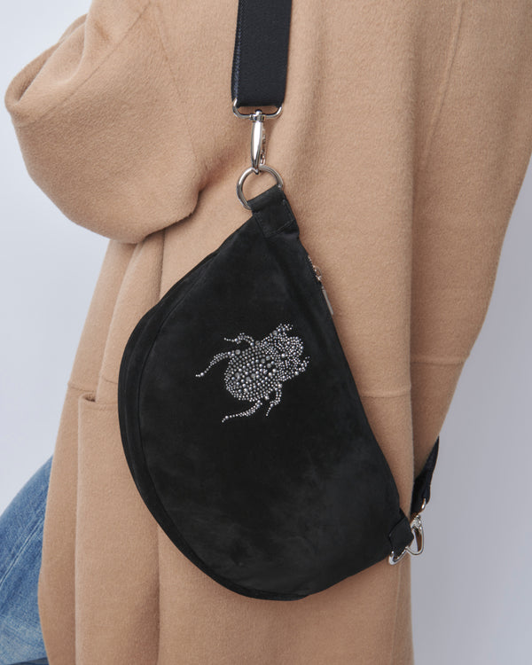 Gabriele Frantzen Belt Bag XXL "The Glam" - Scarabmotive Black Suede