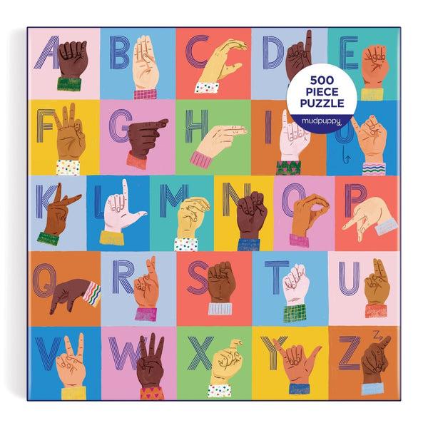Galison American Sign Language Alphabet 500 Piece Family Puzzle