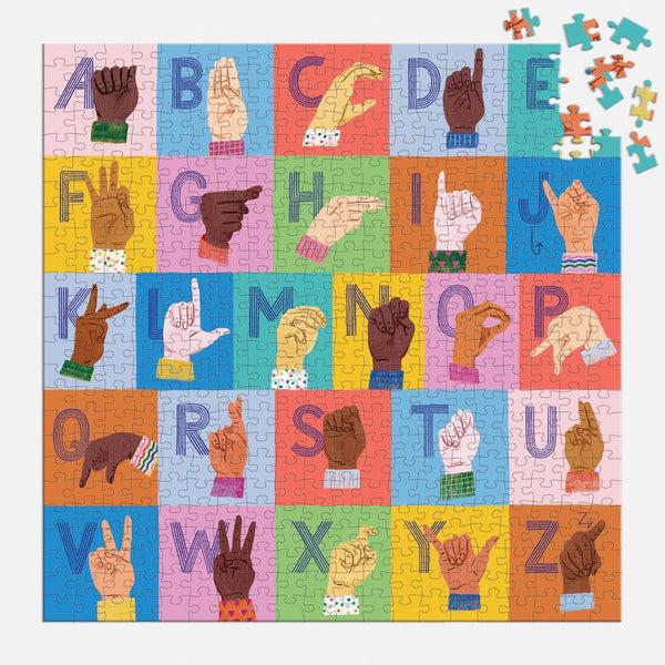 Galison American Sign Language Alphabet 500 Piece Family Puzzle