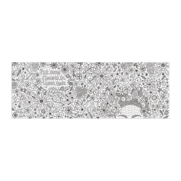 Galison Andrea Pippins Flowers In Your Hair Color-In 1000 Piece Panoramic Puzzle
