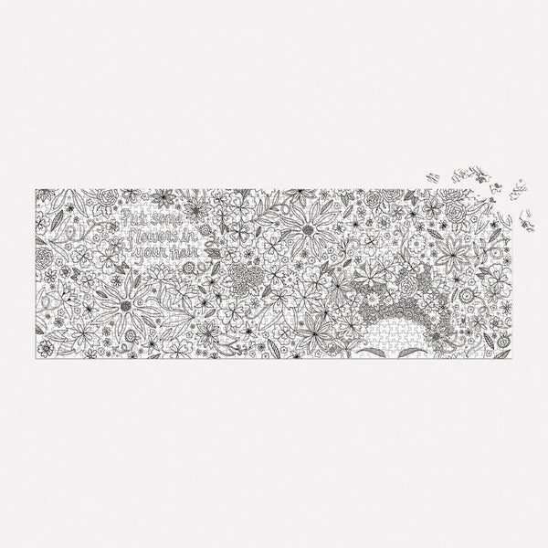Galison Andrea Pippins Flowers In Your Hair Color-In 1000 Piece Panoramic Puzzle