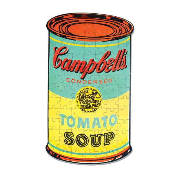 Galison Andy Warhol Campbell's Soup 100 Piece Mini Shaped Jigsaw Puzzle