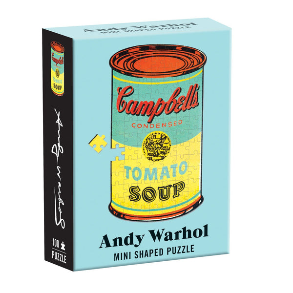 galison Andy Warhol Campbell's Soup 100 Piece Mini Shaped Jigsaw Puzzle