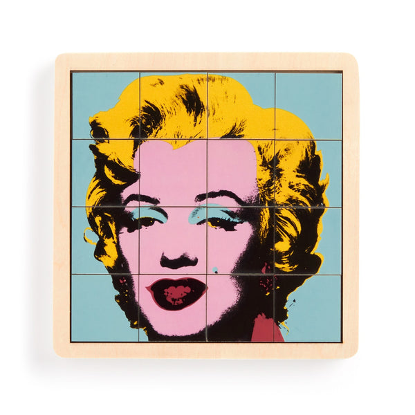 Galison Andy Warhol Marilyn 2-in-1 Sliding Wood Puzzle