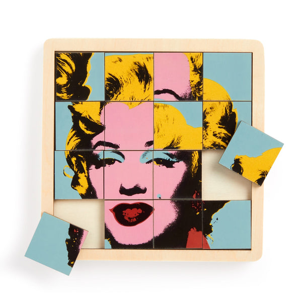 Galison Andy Warhol Marilyn 2-in-1 Sliding Wood Puzzle