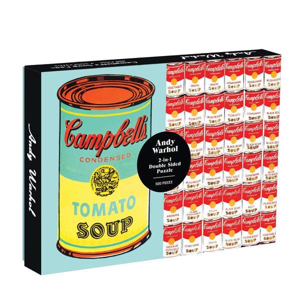 galison Andy Warhol Soup Can Double-Sided 500 Piece Jigsaw Puzzle