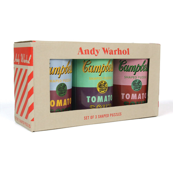 Galison Andy Warhol Soup Cans Set Of 3 Shaped Puzzles In Tins