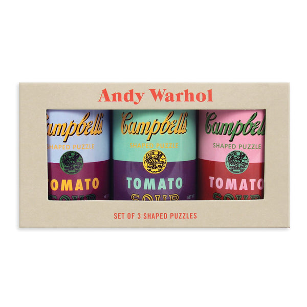 Galison Andy Warhol Soup Cans Set Of 3 Shaped Puzzles In Tins