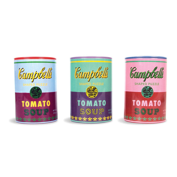 Galison Andy Warhol Soup Cans Set Of 3 Shaped Puzzles In Tins