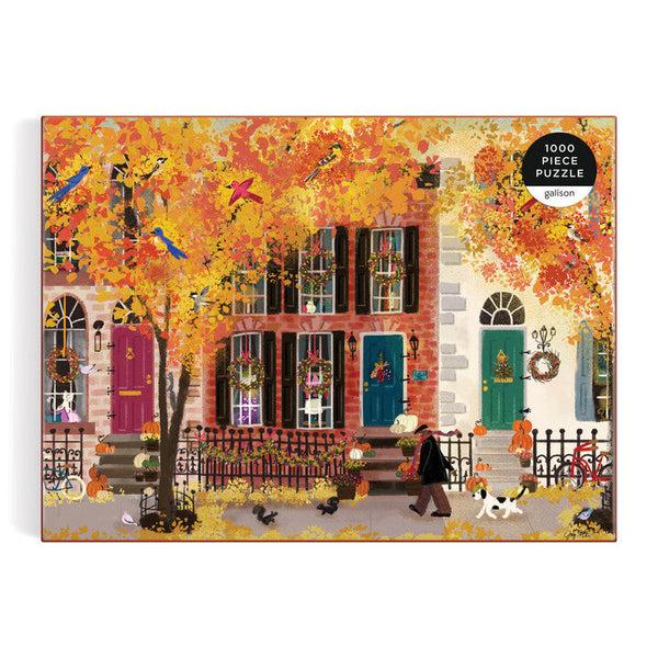 Galison Autumn In The Neighborhood 1000 Piece Puzzle