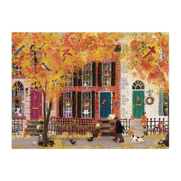 Galison Autumn In The Neighborhood 1000 Piece Puzzle
