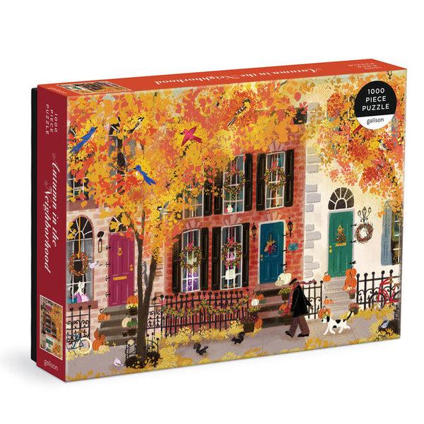 galison Autumn in the Neighborhood 1000 Piece Puzzle
