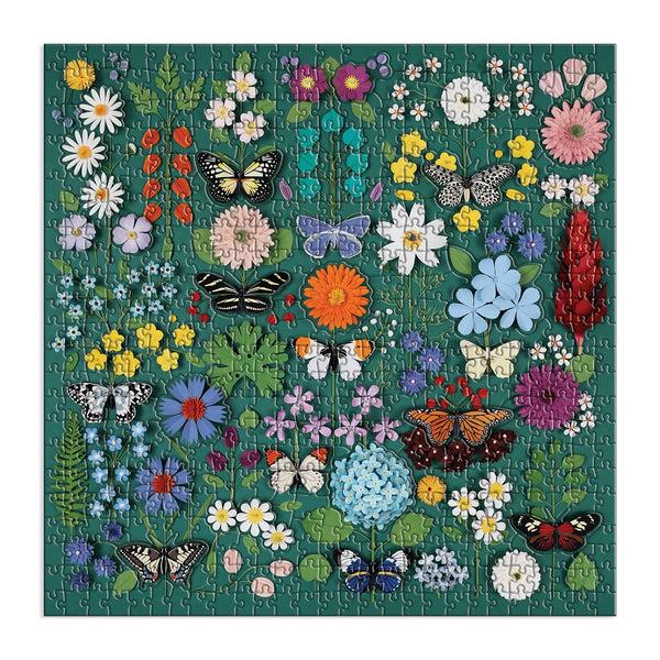 Galison Butterfly Botanica 500 Piece Puzzle With Shaped Pieces
