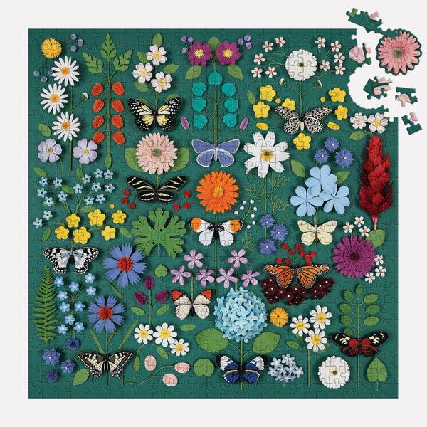 Galison Butterfly Botanica 500 Piece Puzzle With Shaped Pieces