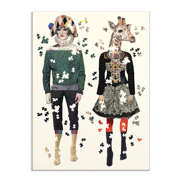 Galison Christian Lacroix Heritage Collection Love Who You Want Set Of Two Shaped Jigsaw Puzzles