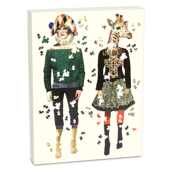 galison Christian Lacroix Heritage Collection Love Who You Want Set of Two Shaped Jigsaw Puzzles