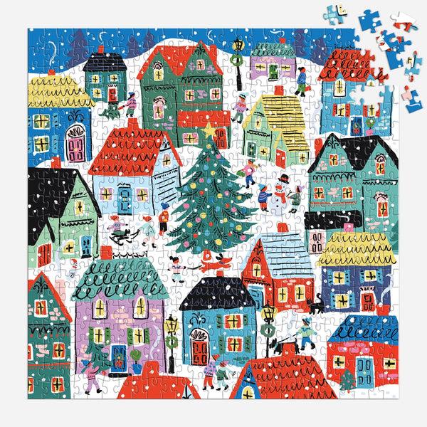 Galison Christmas In The Village 500 Piece House Puzzle