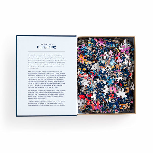 Galison Constellations 101: Stargazing 500 Piece Book Puzzle