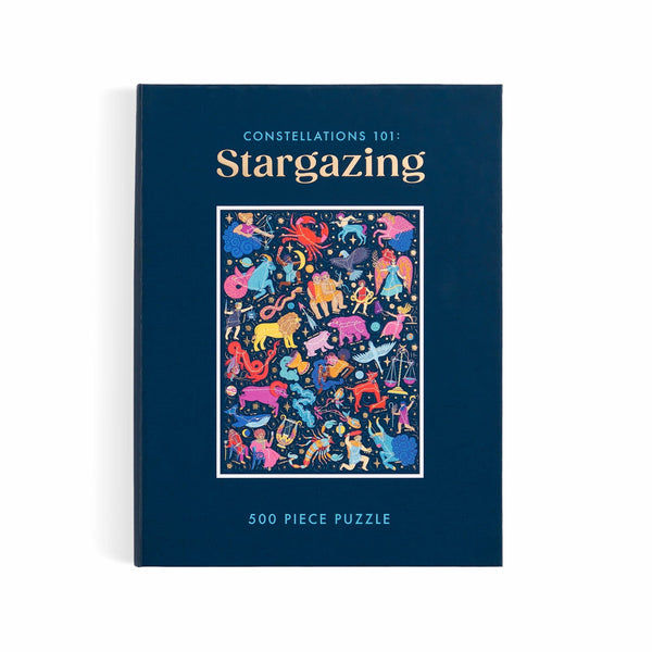 Galison Constellations 101: Stargazing 500 Piece Book Puzzle