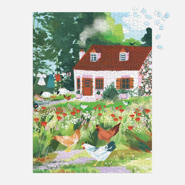 Galison Cottage Wildflowers 1000 Piece Puzzle In A Square Box