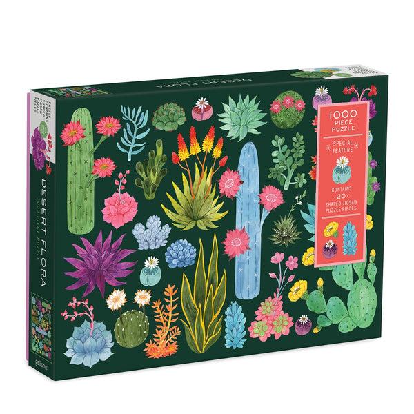 galison Desert Flora 1000 Piece Jigsaw Puzzle with Shaped Pieces