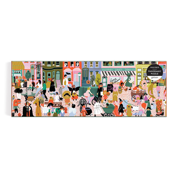 Galison Fall Halloween Parade 1000 Piece Panoramic Puzzle