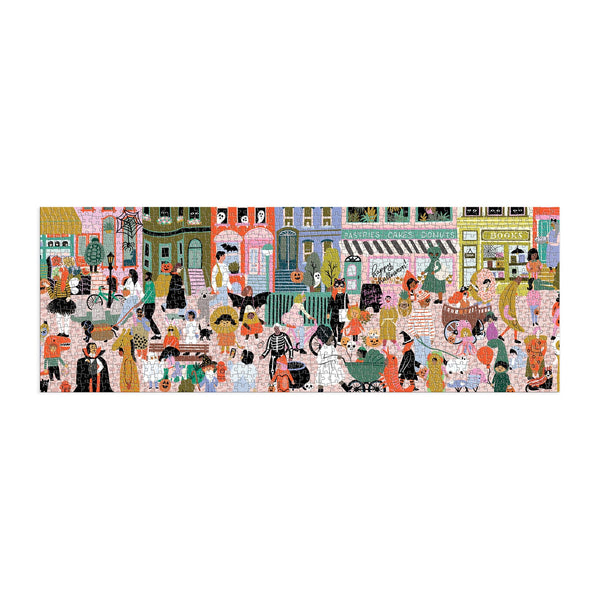 Galison Fall Halloween Parade 1000 Piece Panoramic Puzzle