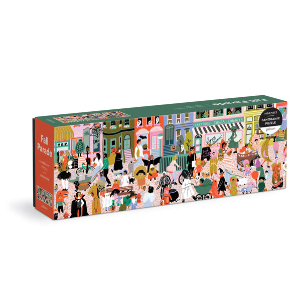 galison Fall Halloween Parade 1000 Piece Panoramic Puzzle