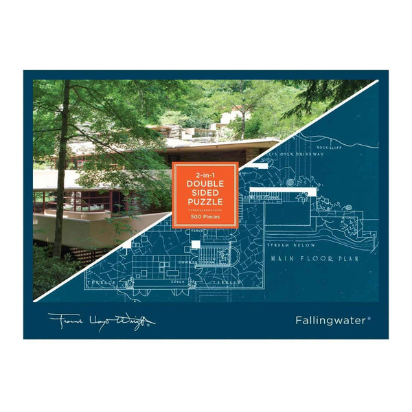Galison Frank Lloyd Wright Fallingwater Double-Sided 500 Piece Jigsaw Puzzle