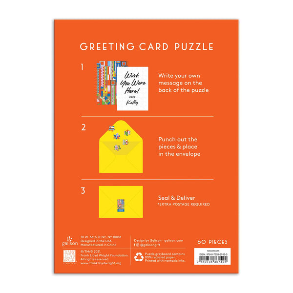 Galison Frank Lloyd Wright Saguaro Forms & Cactus Flowers Greeting Card Puzzle