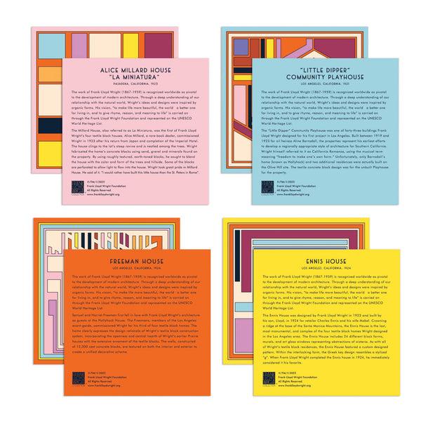 Galison Frank Lloyd Wright Textile Blocks Set Of 4 Puzzles