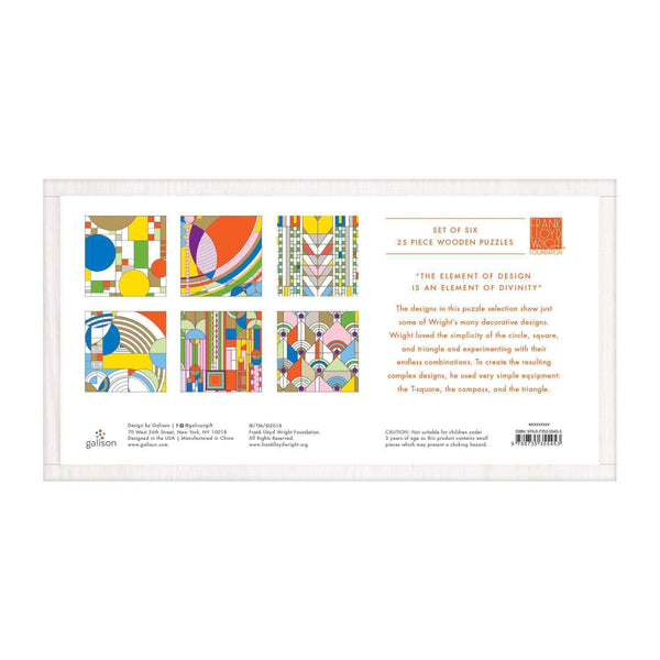 Galison Frank Lloyd Wright Wooden Jigsaw Puzzle Set