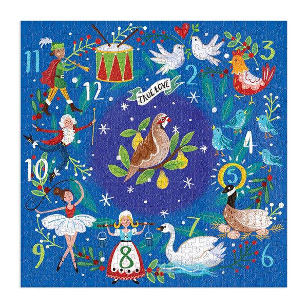 Galison 12 Days Wreath 500 Piece Puzzle