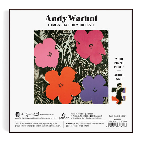 Galison Andy Warhol Flowers 144 Piece Wood Puzzle