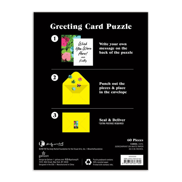 Galison Andy Warhol Flowers Greeting Card Puzzle