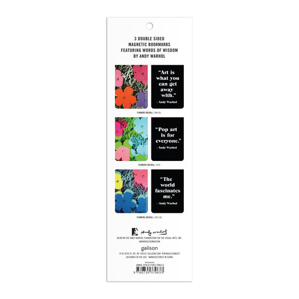 Galison Andy Warhol Flowers Magnetic Bookmarks