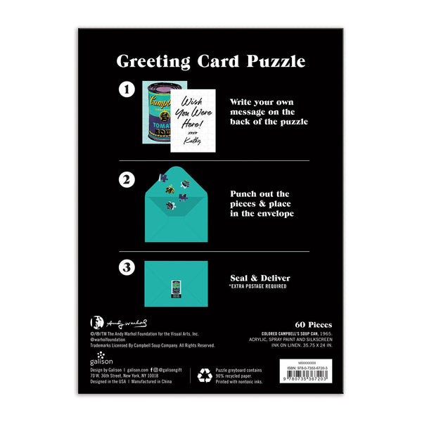 Galison Andy Warhol Soup Can Greeting Card Puzzle