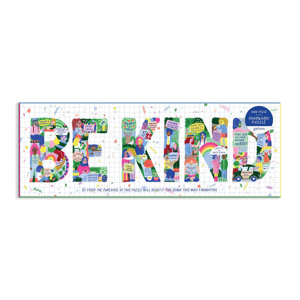 Galison Be Kind 1000 Piece Panoramic Jigsaw Puzzle
