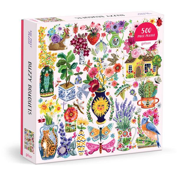 galison Buzzy Bouquets 500 Piece Puzzle
