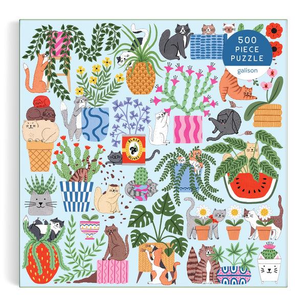 Galison Cats In The Houseplants 500 Piece Puzzle