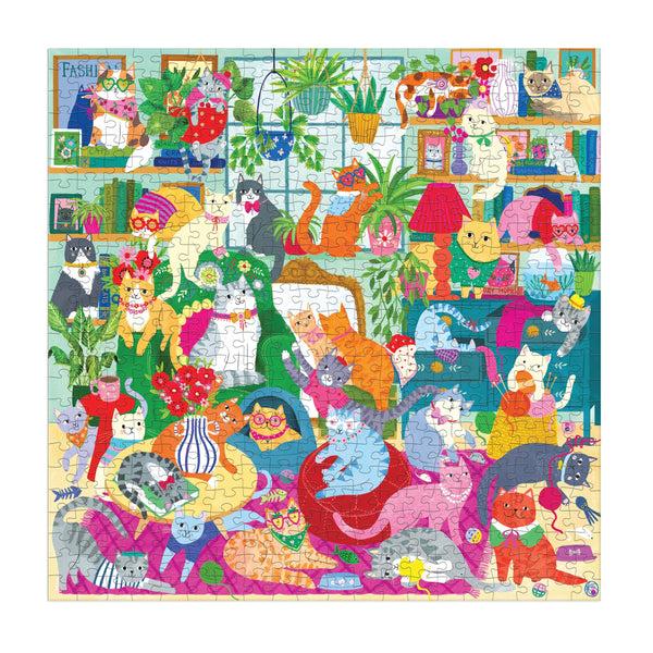 Galison Caturday Afternoon 500 Piece Family Puzzle