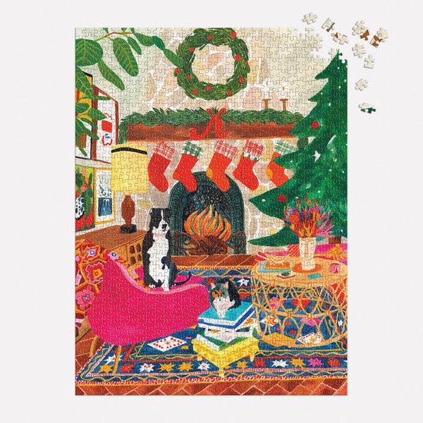 Galison Fireside Friends 1000 Piece Puzzle