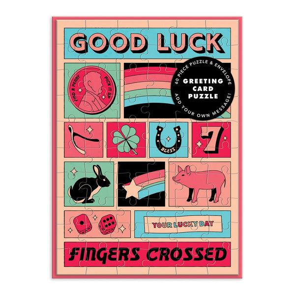 galison Good Luck Greeting Card Puzzle