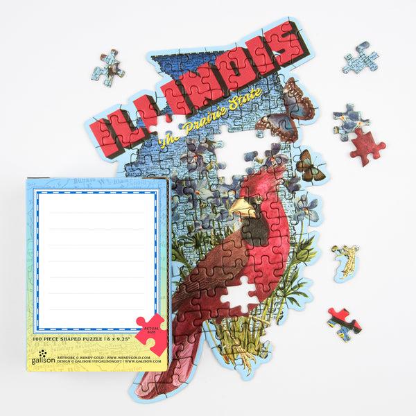 Galison Illinois Mini Shaped Puzzle