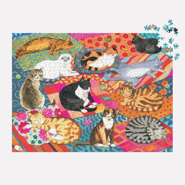 Galison Lounging Cats 1000 Piece Puzzle