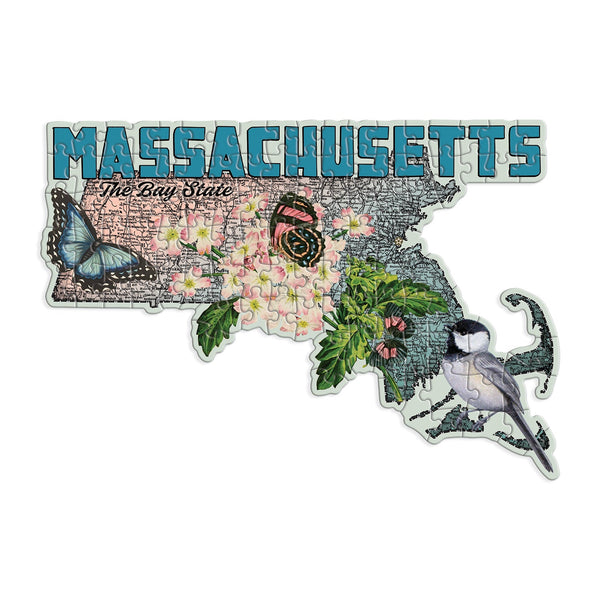 galison Massachusetts Mini Shaped Puzzle
