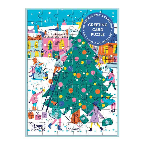 galison Merry & Bright Greeting Card Puzzle